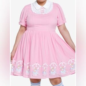 Sweet society teddy bear carousel Peter Pan collar dress nwot